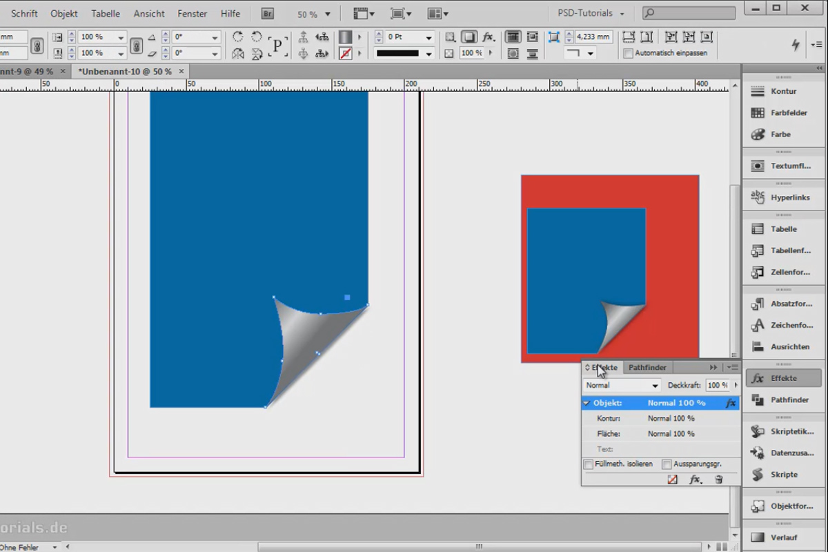 Tips & tricks for Adobe InDesign: Create page turn effect or corner effect