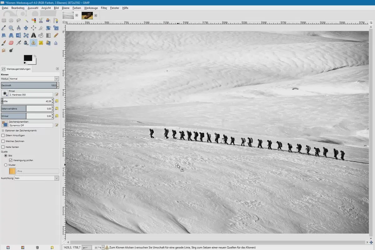 Elaborazione dell'immagine con GIMP: il tutorial per principianti - 44 strumenti di clonazione e riparazione