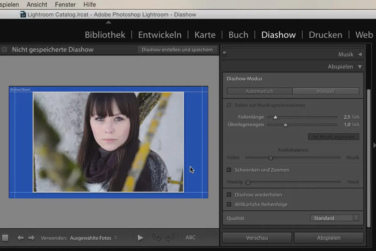 Lightroom für Einsteiger und Aufsteiger: 08 - Diashow - 8.2 - Diashow erstellen