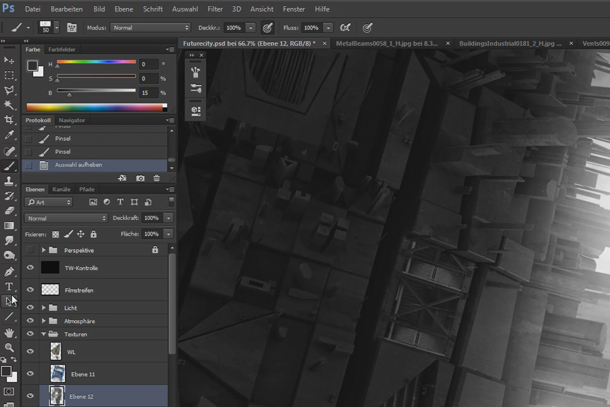 Cinema 4D kohtaa Photoshopin: II - 3.3. valokuvatextuurien lisääminen II