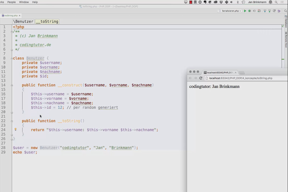 Programación web orientada a objetos con PHP - 6.04 Descripción de objetos con __toString