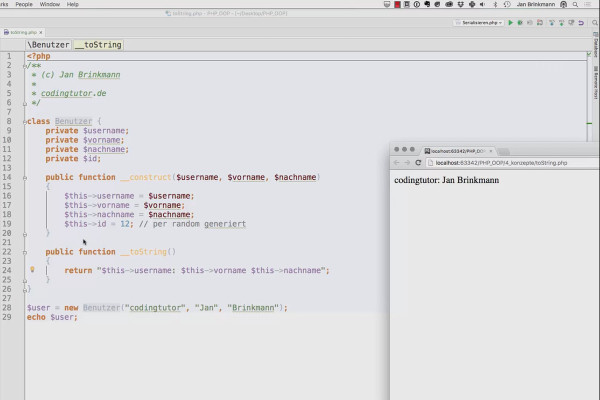 Objektorienteret webprogrammering med PHP - 6.04 Beskriv objekter med __toString.
