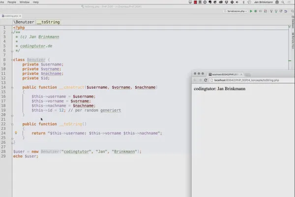 Objektorientert web-programmering med PHP - 6.04 Beskrive objekter med __toString