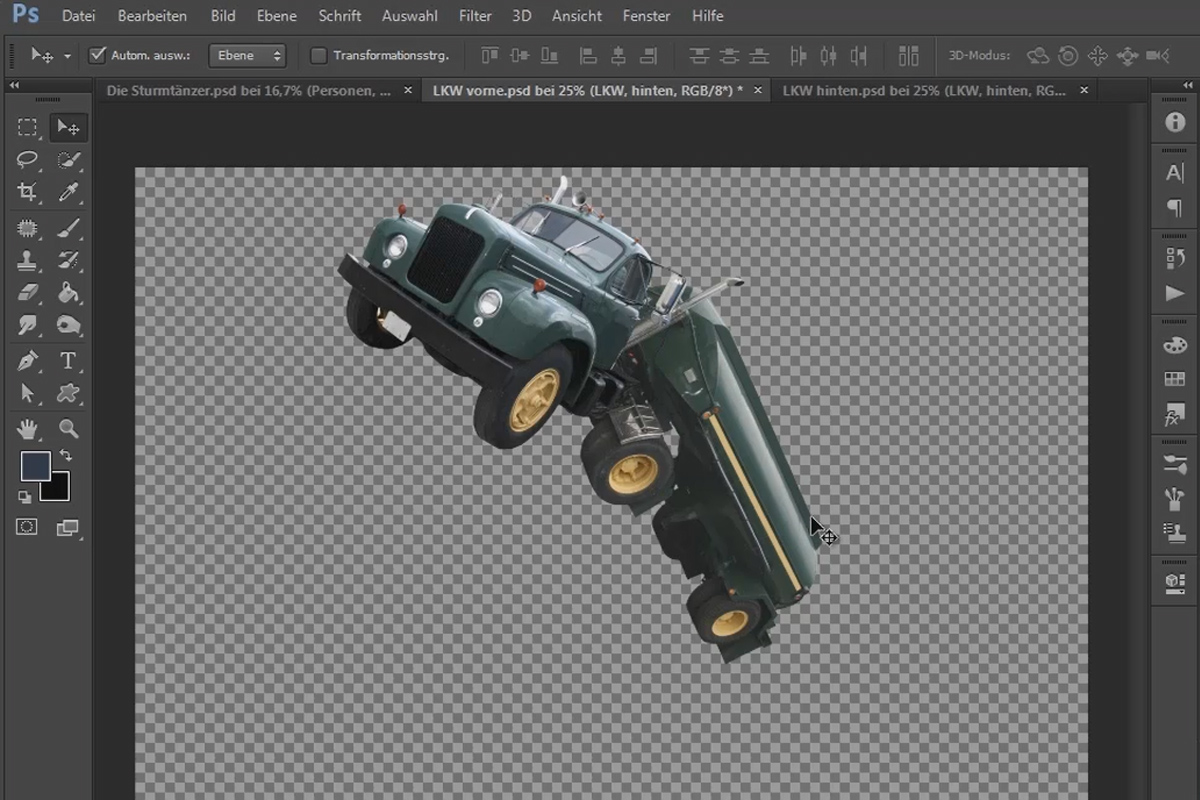 Photoshop-kompositointi - Myrskytanssijat - Osa 12: Koottava rekka ja ajoneuvojen sijoittaminen
