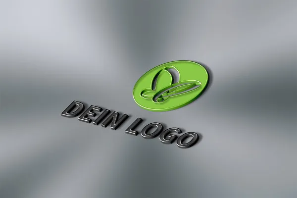 Photoshop-Mockup-skabelon til logoer: 3D-effekt med forhøjede konturer.