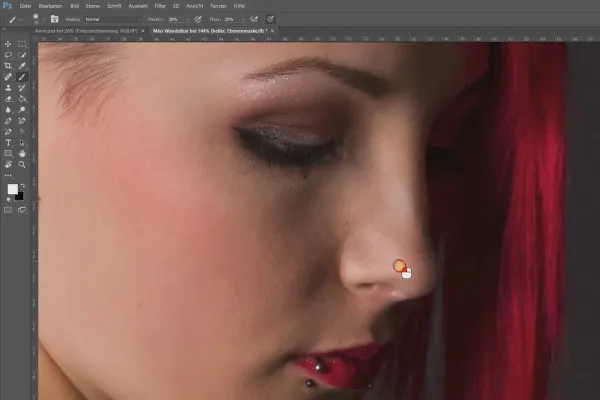 Separazione delle frequenze in Photoshop - 46 Dodge & Burn Viso