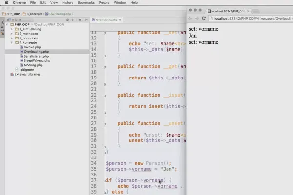 Objektorientierte Web-Programmierung mit PHP – 6.05 Overloading mittels get, set & Co