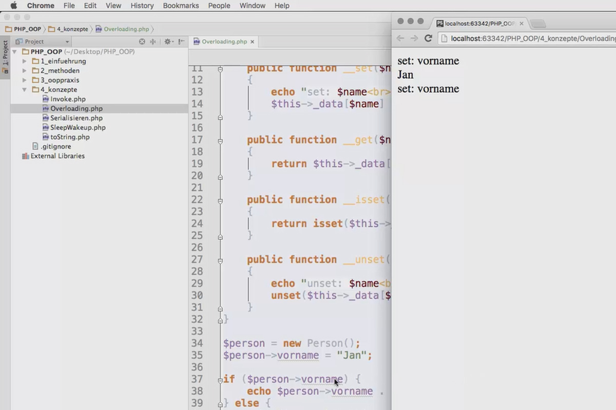 Programación web orientada a objetos con PHP - 6.05 Sobrecarga usando get, set & Co