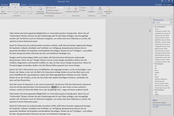 Meglio in Word: Diventa un eroe dei documenti - 46 Thesaurus: mostrare proposte alternative significative.
