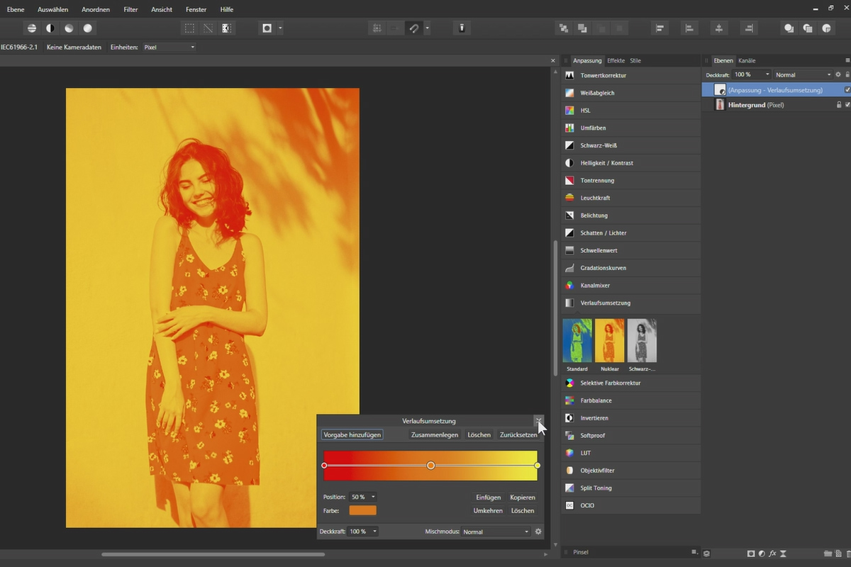 Affinity Photo-tutorial - Grunnleggende: 4.10 | Overgangsutførelse