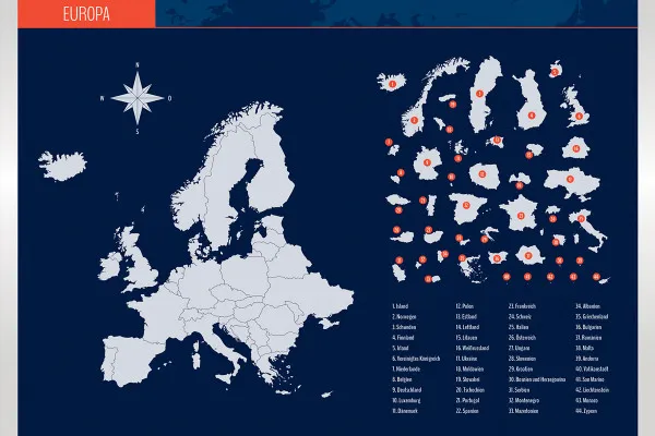 Wektoryzowane mapy: Europa, kraje