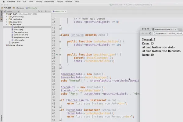 Objektorientert webprogrammering med PHP - 6.06 Sjekke type med instanceof