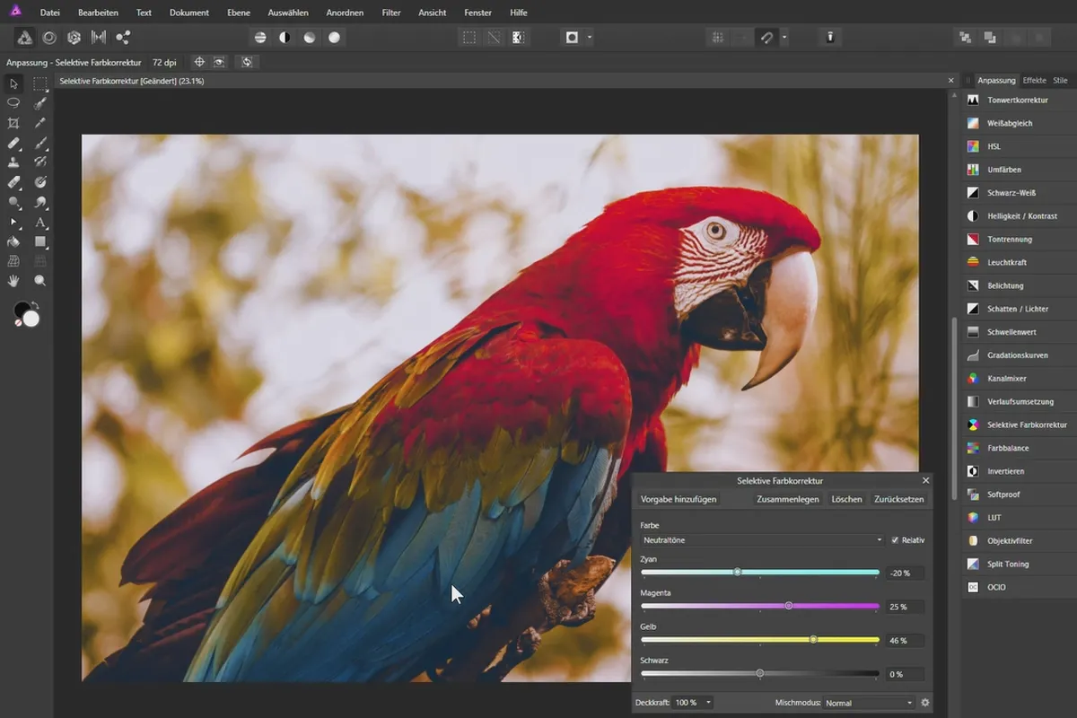 Affinity Photo-Tutorial – Grundlagen: 4.11 | Selektive Farbkorrektur