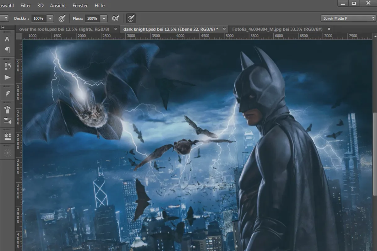 The Way of Art in Photoshop: Von der Idee zum fertigen Bild - Fledermäuse in der Mitte