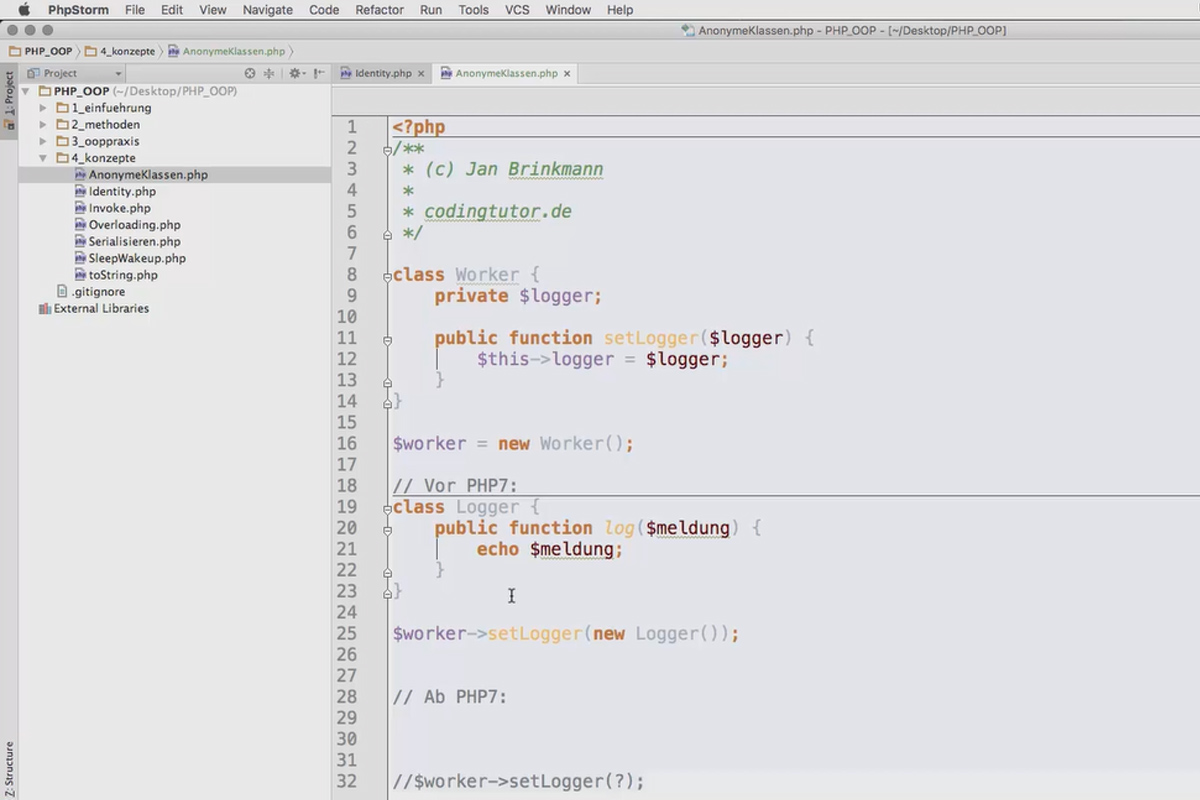 Programación web orientada a objetos con PHP - 6.07 Uso de clases anónimas