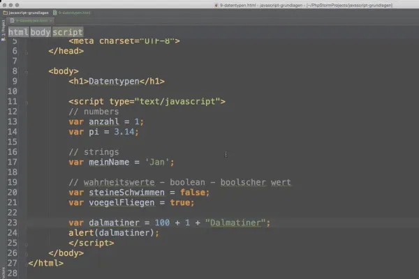 Grundlagen JavaScript – 09 Datentypen in JavaScript?