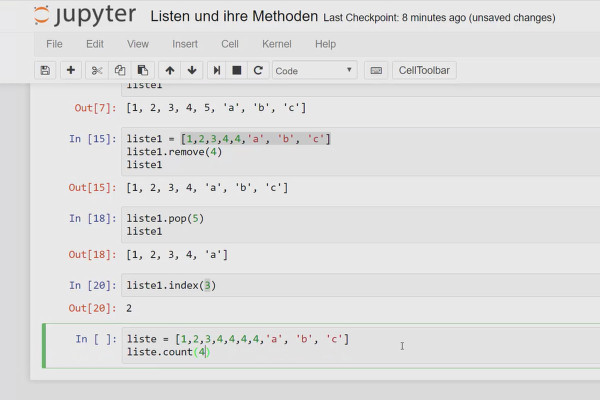 Programmation Python pour débutants - 48 listes et leurs méthodes