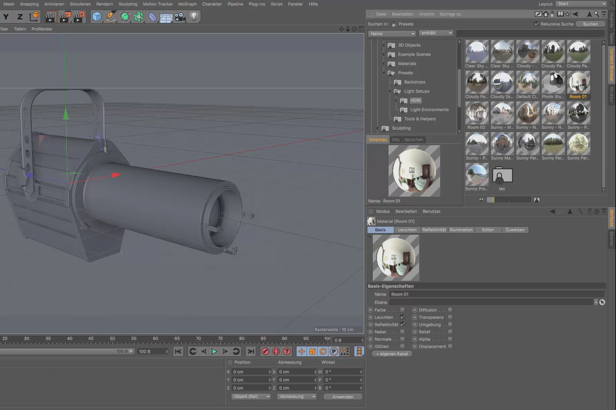 Cinema 4D för nybörjare - 3D-praxis: 6.16 HDRI.
