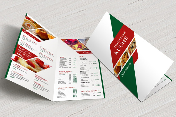 Plantilla de Photoshop para un folleto DIN de 4 páginas en formato vertical - variante 1