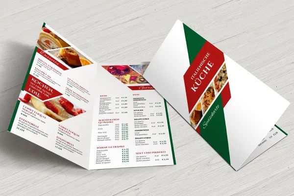 Template Photoshop-mockup untuk flyer DIN-lang 4 halaman dalam format potret - Versi 1