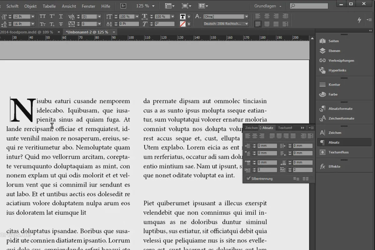 Initialen in InDesign erstellen