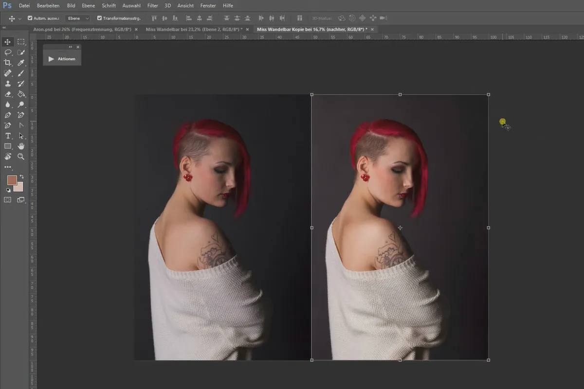 Separazione delle frequenze in Photoshop - 49 Prima e dopo