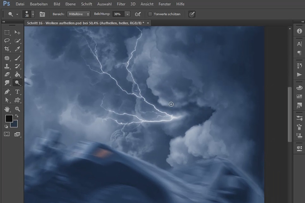 Photoshop-yhdistely - Storm Dance - Osa 16: Pilvien vaalentaminen
