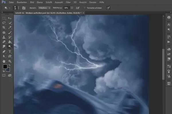 Photoshop-Composing - Die Sturmtänzer - Teil 16: Wolken aufhellen