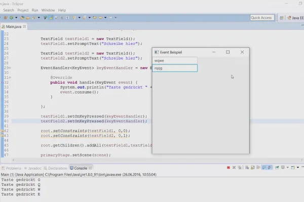JavaFX für GUI-Entwicklung – 49 Event-Handler