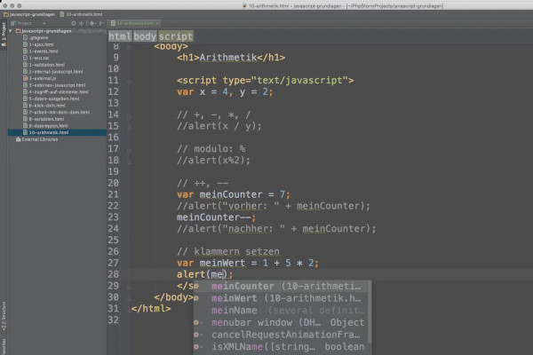 Grundlagen-Tutorial HTML, CSS und JavaScript