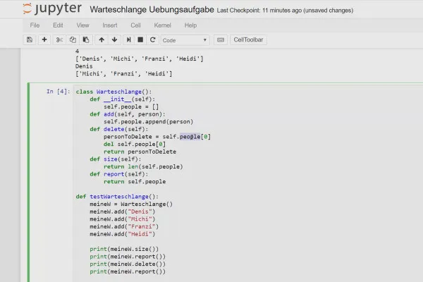 Python-Programmierung für Einsteiger – 49 Übungsaufgabe: Warteschlange