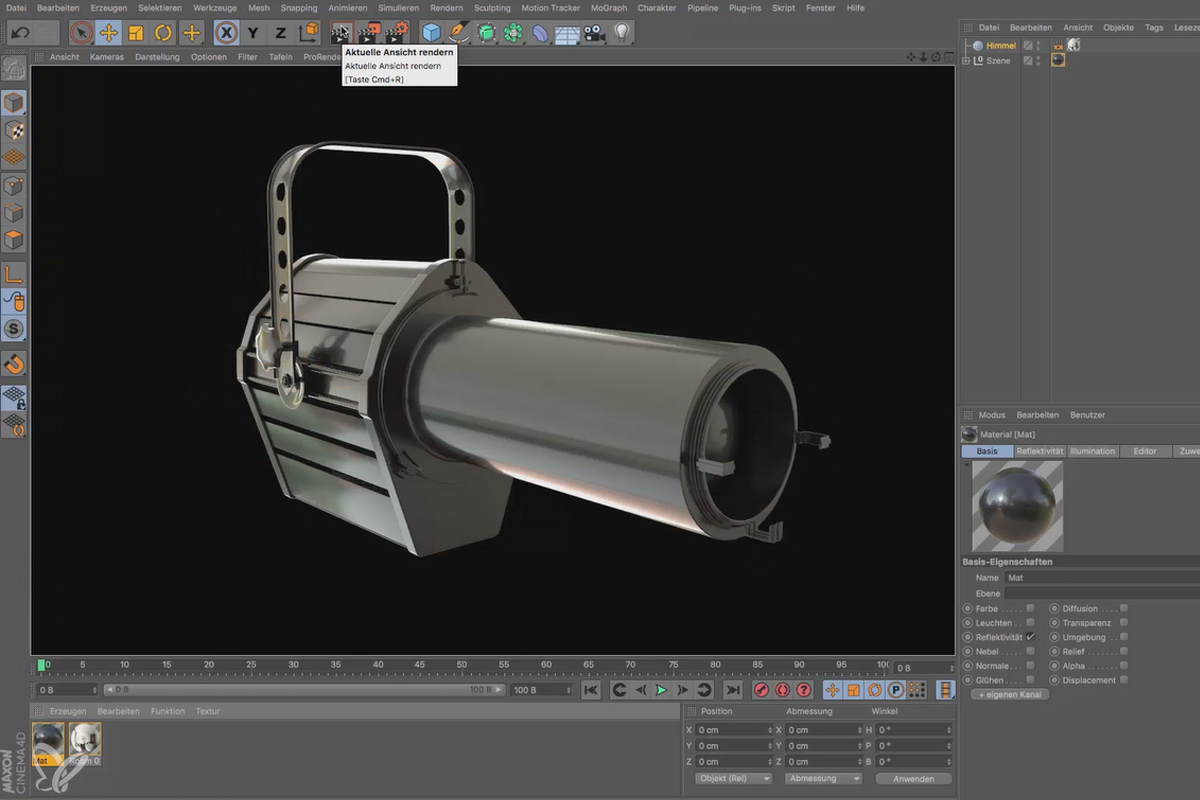 Cinema 4D för nybörjare - 3D-praktik: 6.17 Standardmaterial.