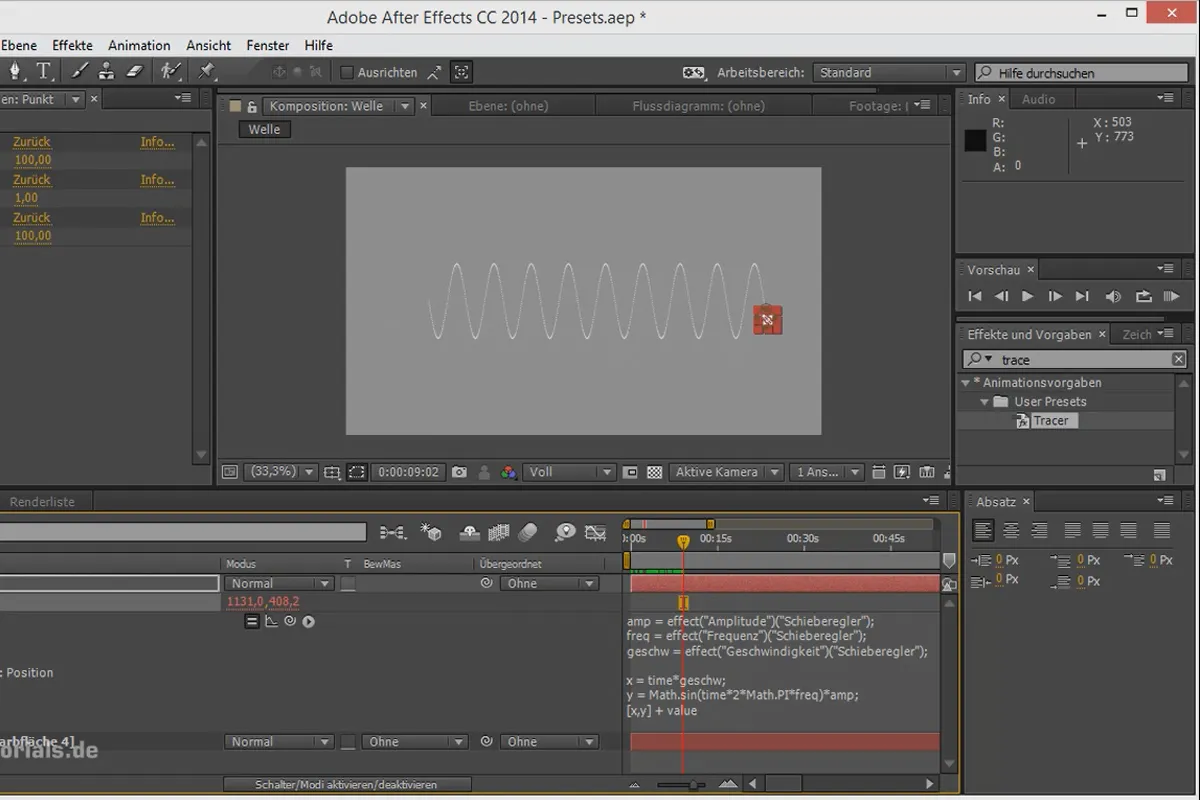 Tipps und Tricks zum Workflow in After Effects: Presets