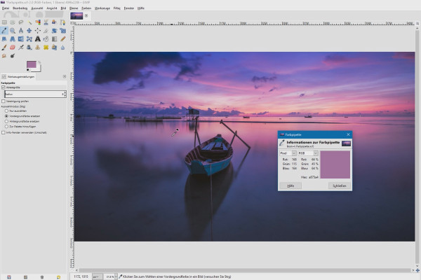 Image editing with GIMP: the tutorial for beginners - 49 Color pipette