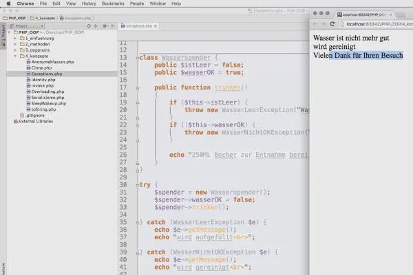 Objektorientert webprogrammering med PHP - 6.09 Bruke unntak