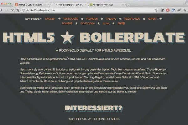 HTML5-Boilerplate - die beste Vorlage für HTML- und CSS3-Webseiten