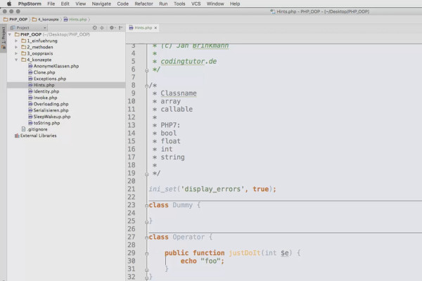Objektorienteret webprogrammering med PHP - 6.10 Brug af typehints