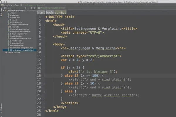 Základy JavaScriptu - 12 podmínek s if