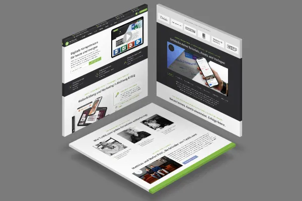 Photoshop-mockup för tre bilder i kvadratiskt format