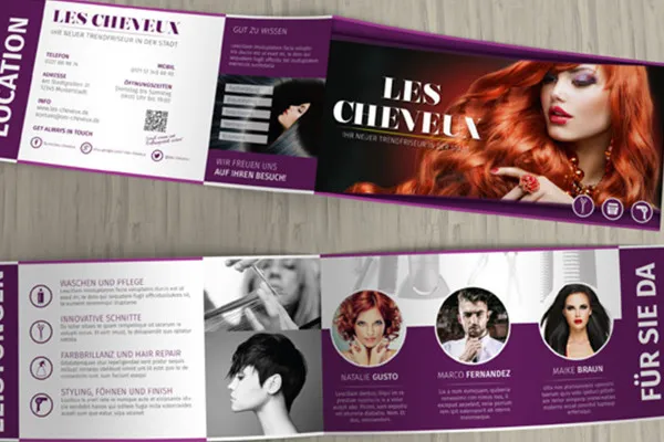 Template mockup Photoshop untuk flyer DIN-lang 4 halaman dalam format landscape - varian 2.
