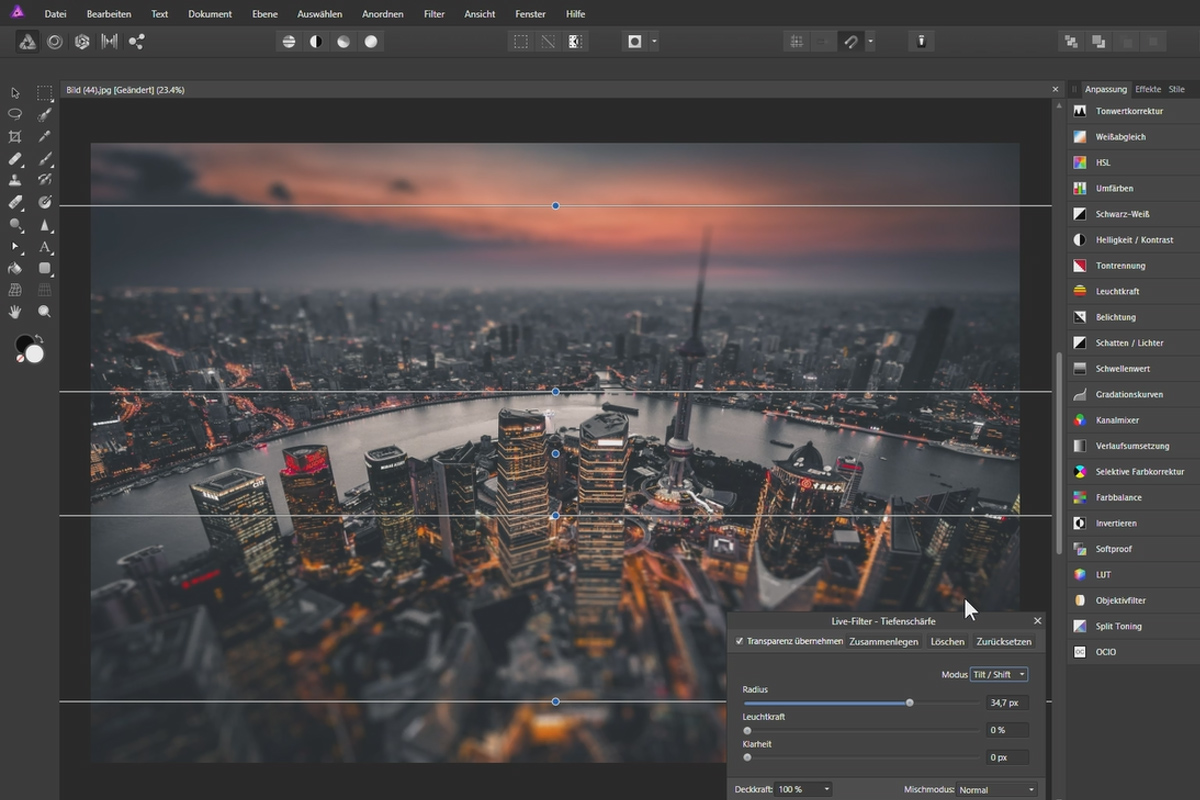 Affinity Photo veiledning - Grunnleggende: 5.2 | Simulere dybdeskarphet
