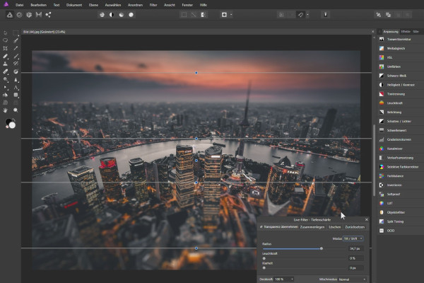 Affinity Photo veiledning - Grunnleggende: 5.2 | Simulere dybdeskarphet