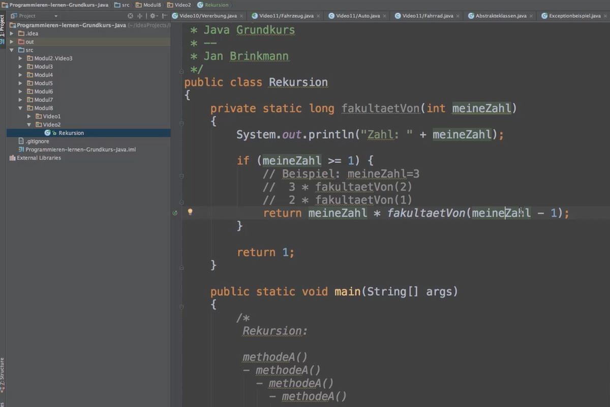 Java aloittelijoille – 8.2 Rekursio