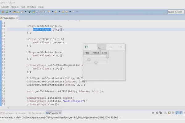 JavaFX for GUI-utvikling - 52 egenskaper fra Mediaspiller