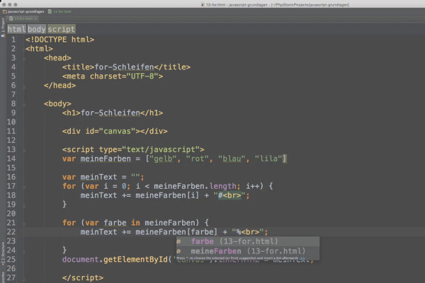 JavaScript basics - 13 for loops