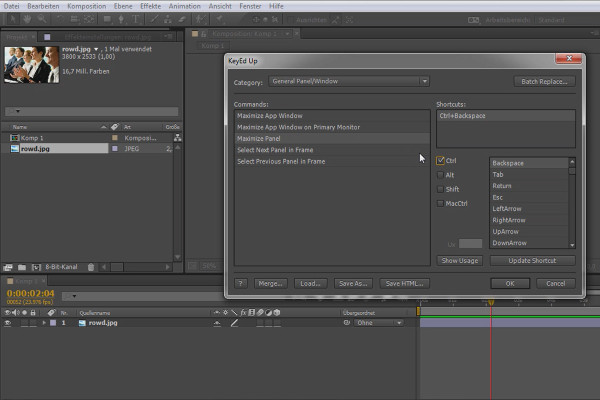 Apprendre à assigner des raccourcis clavier pour les débutants sur After Effects.