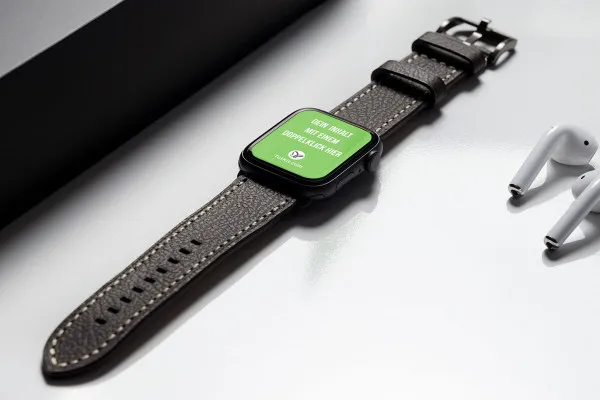 Photoshop-mockupmall för en klocka, Apple Watch - Version 1.