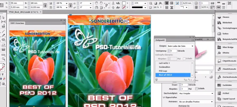 Animacijos kūrimas programoje "InDesign