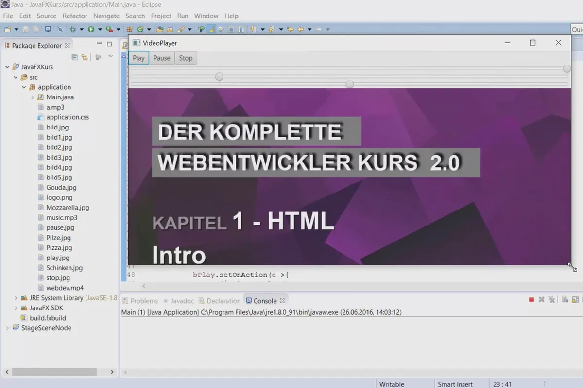 JavaFX for GUI-utvikling - 53 VideoPlayer