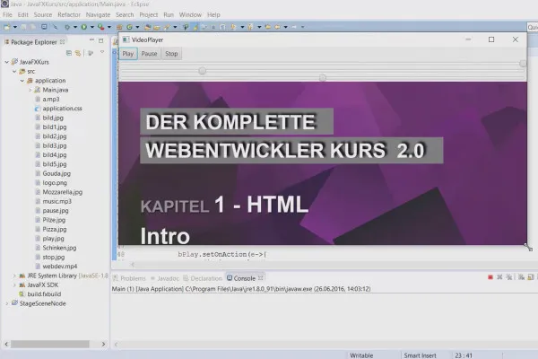 JavaFX für GUI-Entwicklung – 53 VideoPlayer